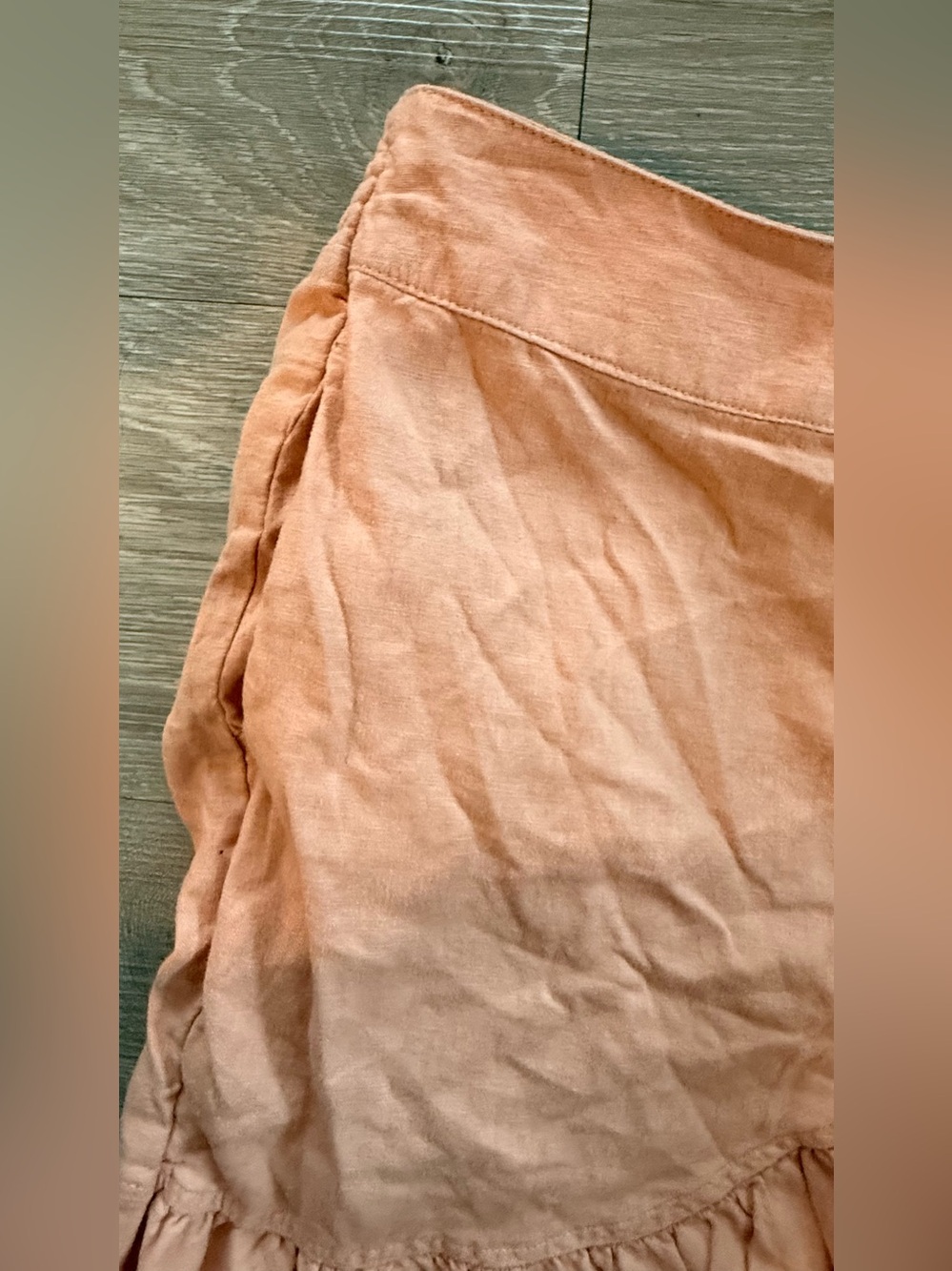 Cato Peach Asymmetrical Wrap Ruffle Skirt - Picture 6 of 7